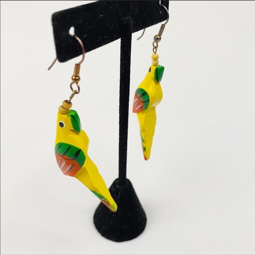 Dangly Tropical parrot earrings - Picture 3 of 5